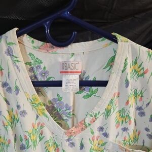 Basic Floral Women's Blouse - Cream